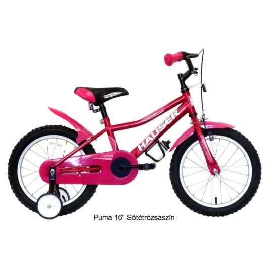 Hauser Puma 16" gyerekkerékpár sötét rózsaszín