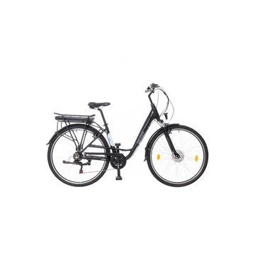 Neuzer Zagon E-trekking, unisex elektromos kerékpár teleszkópos, matt fekete-kék, 17"