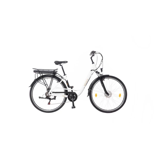 Neuzer Zagon E-trekking, unisex elektromos kerékpár teleszkópos, matt fehér-arany, 19"