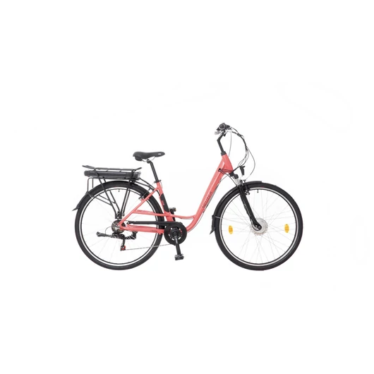 Neuzer Zagon E-trekking, unisex elektromos kerékpár teleszkópos, matt korall-fekete, 19"