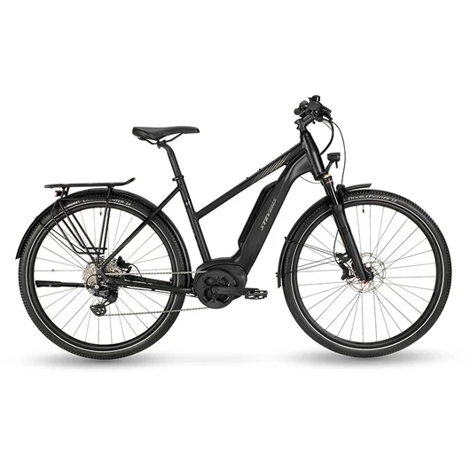Stevens elektromos crossover kerékpár E-6X Tour, női, L46, stealth black